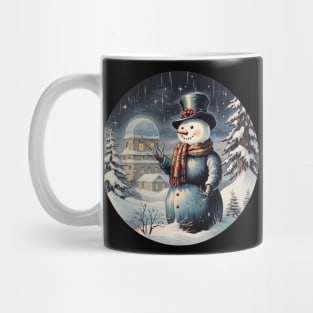 Cute Traditional Vintage Snowman Mug